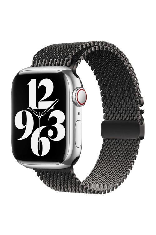 Watch 10 42Mm Uyumlu Zore Krd-121 Metal Hasır Kordon-Siyah
