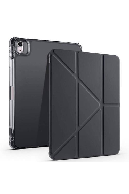 İpad Air 11 2025 M3 Kılıf Zore Tri Folding Kalem Bölmeli Standlı Kılıf - Siyah