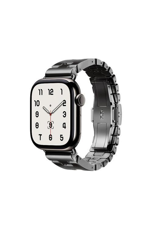 Apple Watch 10 46Mm Zore Krd-125 Metal Kordon Strap Kayış-Siyah