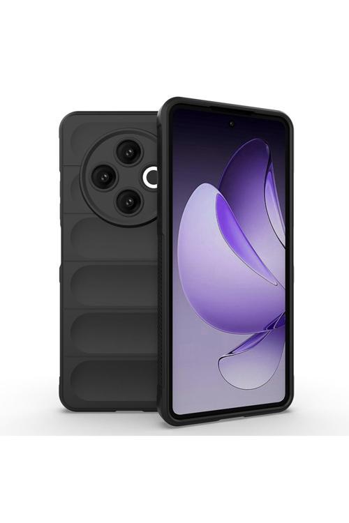 Tecno Spark 30 4G Kılıf Esnek Tpu Oyuklu Arka Yüzey Tasarımlı Kth Etnik Silikon Kapak - Siyah