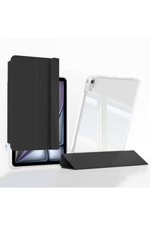 İpad Air 11 2025 M3 Kılıf Magnetik Ayrılabilen Airbagli Zore Sliding Tablet Kılıfı - Siyah