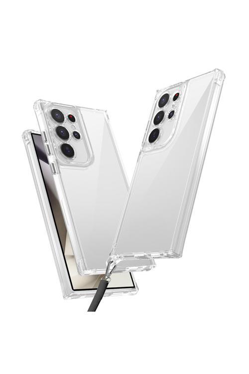 Galaxy S24 Ultra Uyumlu Airbagli Takılabilir Askı Aparatlı Zore Snap Silikon Kapak-Şeffaf