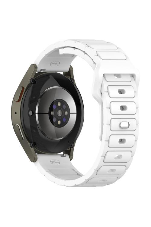 Gear S3 Zore Krd-132 22Mm Silikon Kordon Strap Kayış - Beyaz