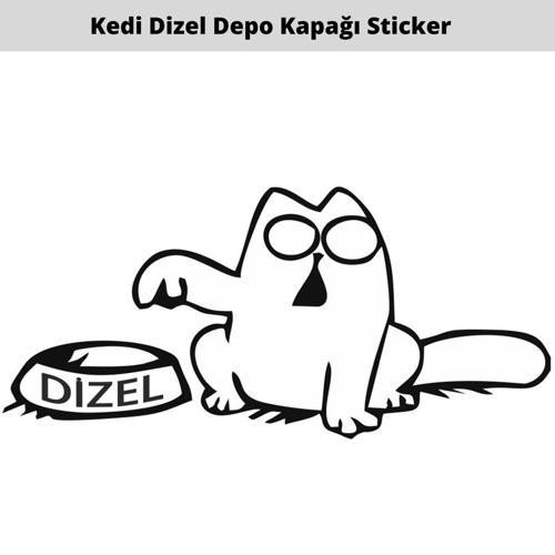 Kedi Depo Kapağı Oto Sticker 15 CM