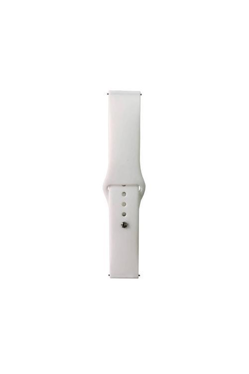 Galaxy Watch Active 2 40Mm Band Serisi 20Mm Klasik Kordon Silikon Strap Kayış-Beyaz