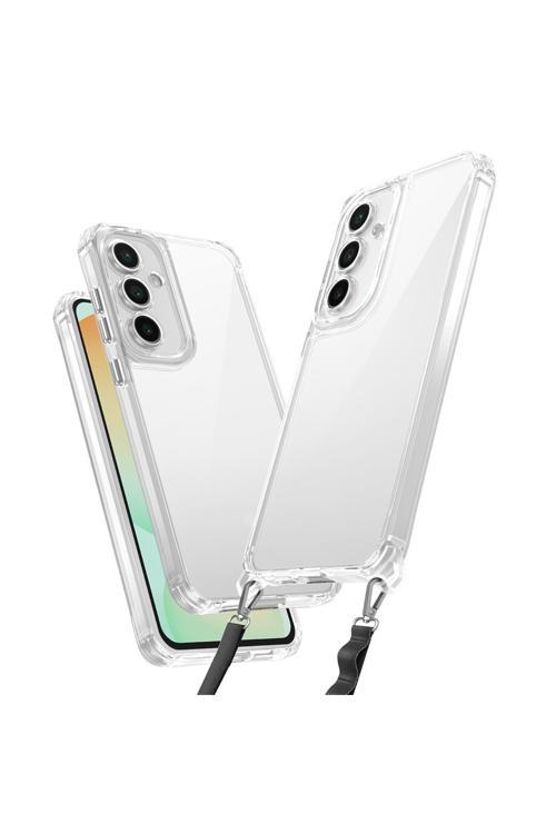 Galaxy A25 Kılıf Aihttgli Takılabilir Askı Aparatlı Zore Snap Silikon Kapak-Şeffaf