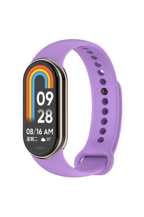 Xiaomi Mi Band 9 Serisi Klasik Kordon Silikon Strap Kayış-Lila