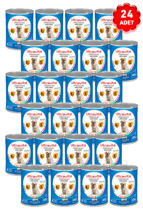 Premium Yüksek Proteinli Balık Etli Konserve Yaş Köpek Maması 415Grx24 Adet