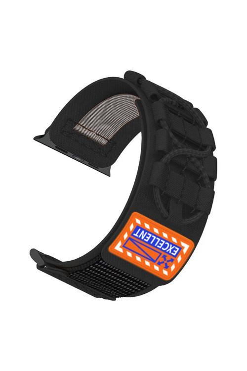 Apple Watch 40Mm Zore Krd-112 Orbital Örgülü Halat Tasarımlı Naylon Kumaş Hasır Kordon-Siyah