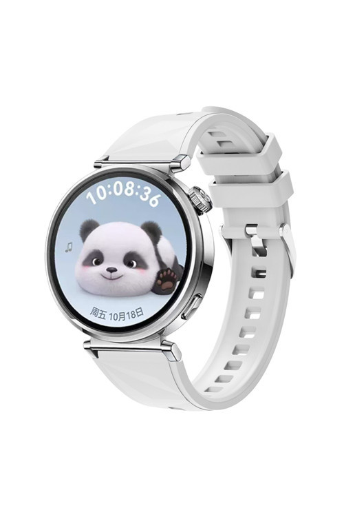 Huawei Gt4 41Mm Uyumlu Zore Krd-129 18Mm Silikon Kordon Strap Kayış-Beyaz