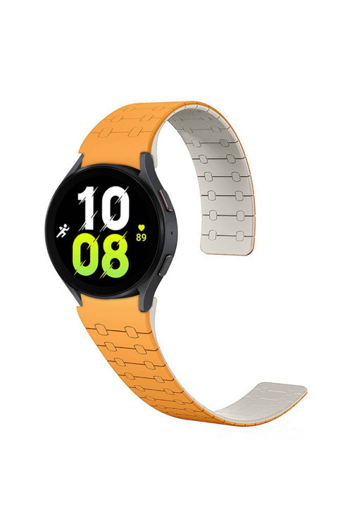 Galaxy Watch 6 44Mm Zore Krd-111 20Mm Çizgili Desenli Silikon Kordon-Turuncu