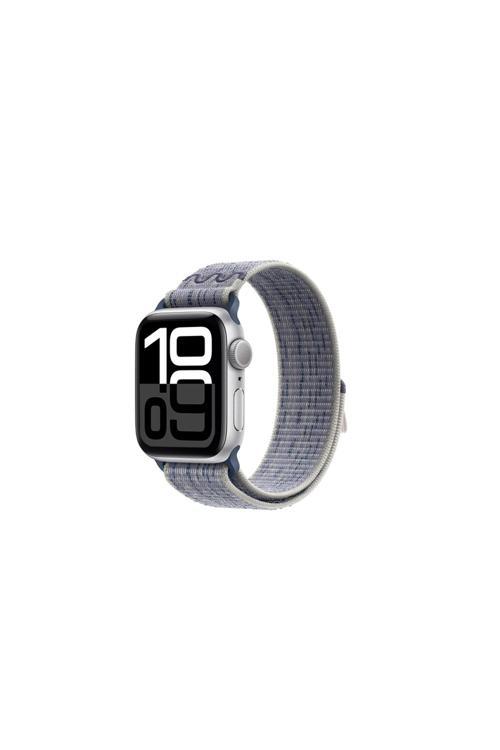 Watch 10 46Mm Uyumlu Krd-91 Hasır Kordon Strap Kayış-Gri-Mavi