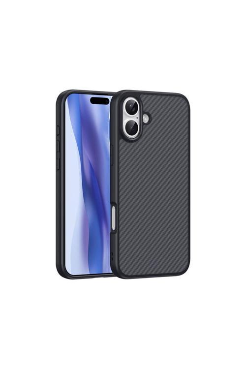 İphone 16 Uyumlu Magsafe Şarj Özellikli Karbon Fiber Tasarımlı Zore Elnino Kapak