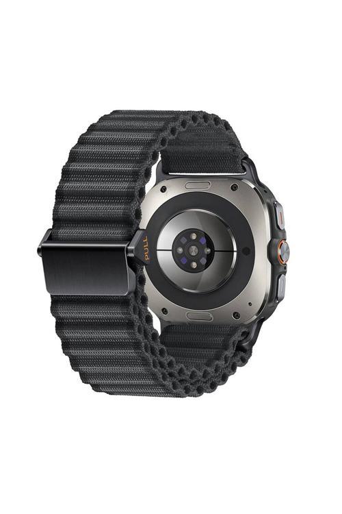 Galaxy Watch Ultra 47Mm Zore Krd-120 Naylon Kumaş Hasır Örgülü Kordon-Siyah
