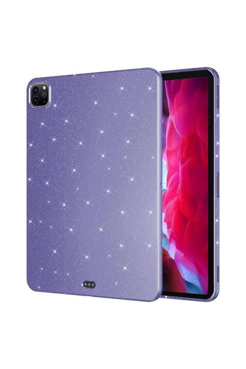 İpad Pro 11 2018 Simli Parlak Görünümlü Uyumlu Zore Tablet Koton Kılıf-Derin Mor
