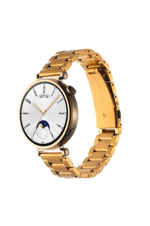 Huawei Gt4 18Mm Uyumlu Krd-04 Metal Zore Kordon-Gold