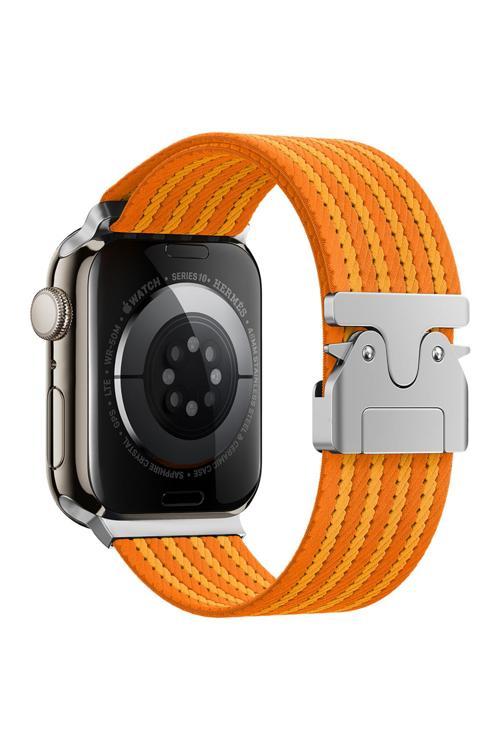 Watch 44Mm Zore Krd-133 Naylon Kumaş Hasır Örgülü Kordon - Turuncu