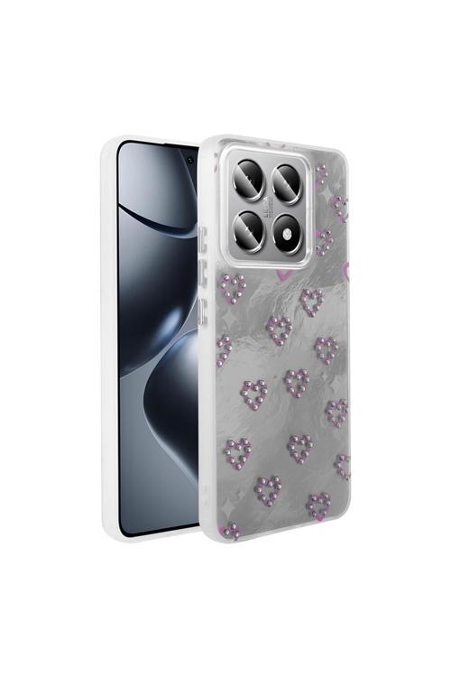 14T Pro Kılıf Kamera Korumalı Figürlü Zore Ponti Silikon Kapak - Beyaz