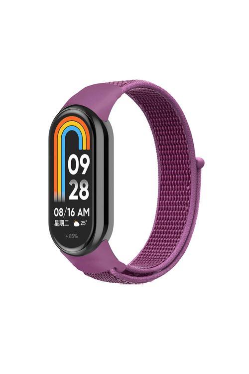 Xiaomi Mi Band 8 Zore Krd-03 Hasır Kordon-Mor