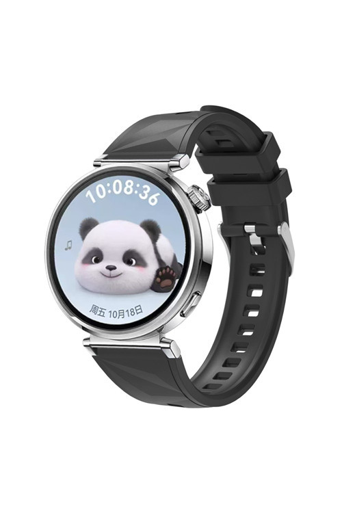 Huawei Gt4 41Mm Uyumlu Zore Krd-129 18Mm Silikon Kordon Strap Kayış-Siyah