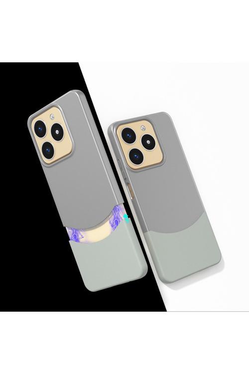 Realme C61 Kılıf Mıknatıslı Kth Duble Kapak - Gri