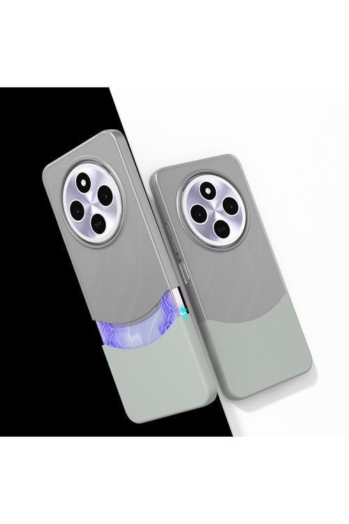 Redmi 14C 4G Kılıf Mıknatıslı Kth Duble Kapak - Gri