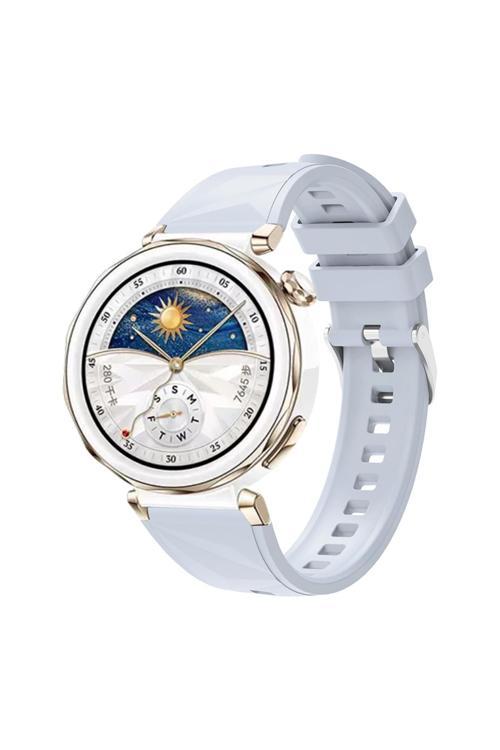 Huawei Watch Gt5 Pro 42Mm Uyumlu Zore Krd-129 Silikon Kordon Strap Kayış-Buz Mavisi