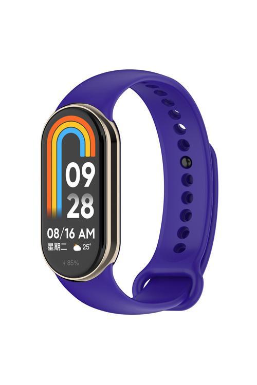 Xiaomi Mi Band 8 Serisi Klasik Kordon Silikon Strap Kayış-Mor