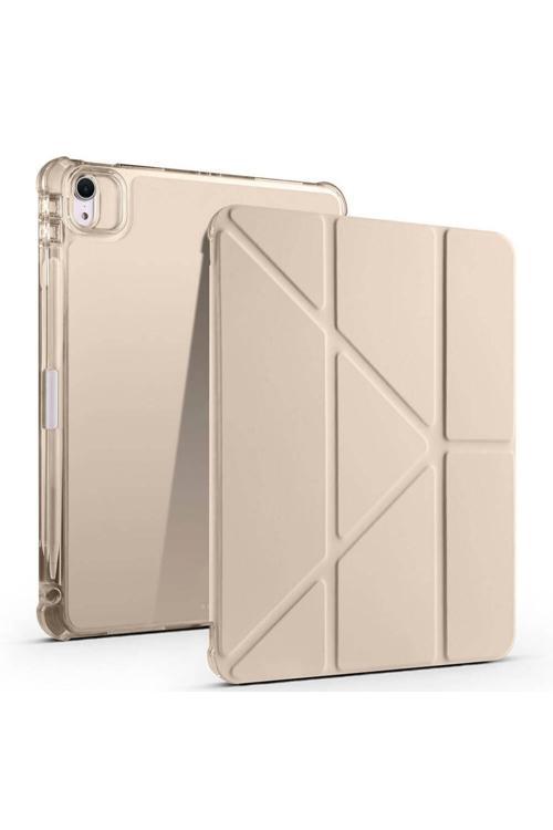 İpad Air 11 2025 M3 Kılıf Zore Tri Folding Kalem Bölmeli Standlı Kılıf - Gold