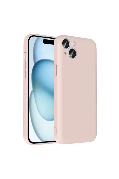 İphone 15 Plus Kılıf Kamera Korumalı Kartlık Hazneli Kth Vitra Kapak - Pembe