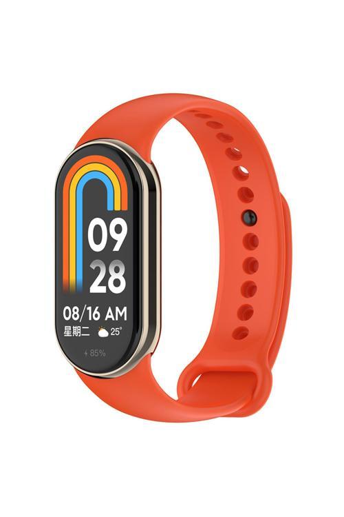 Xiaomi Mi Band 9 Serisi Klasik Kordon Silikon Strap Kayış-Turuncu