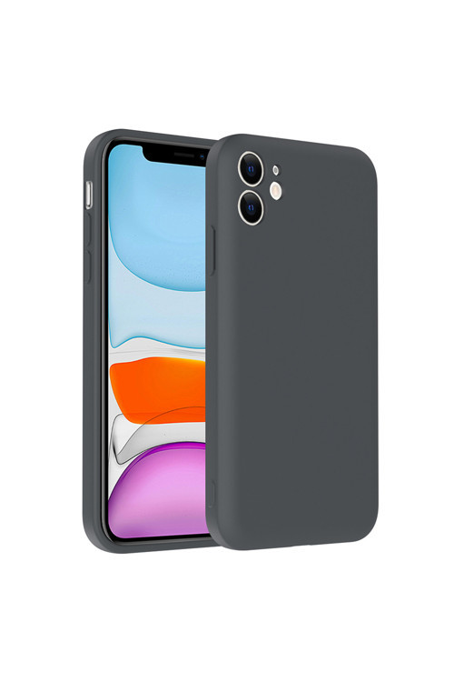 İphone 11 Kılıf Kamera Korumalı Kartlık Hazneli Kth Vitra Kapak - Gri