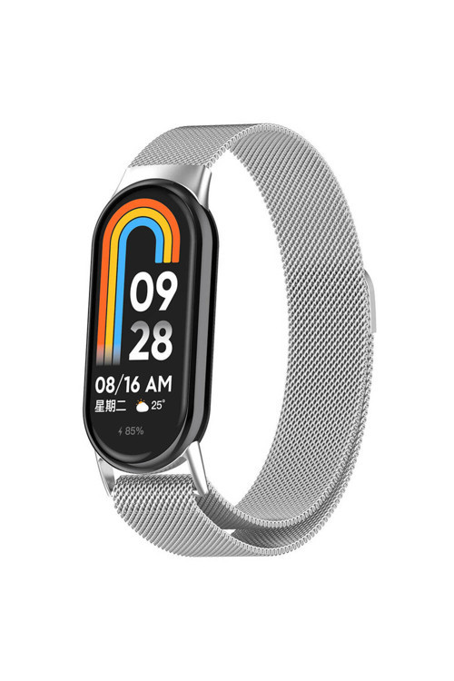 Xiaomi Smart Band 8 Zore Krd-01 Metal Kordon-Gümüş