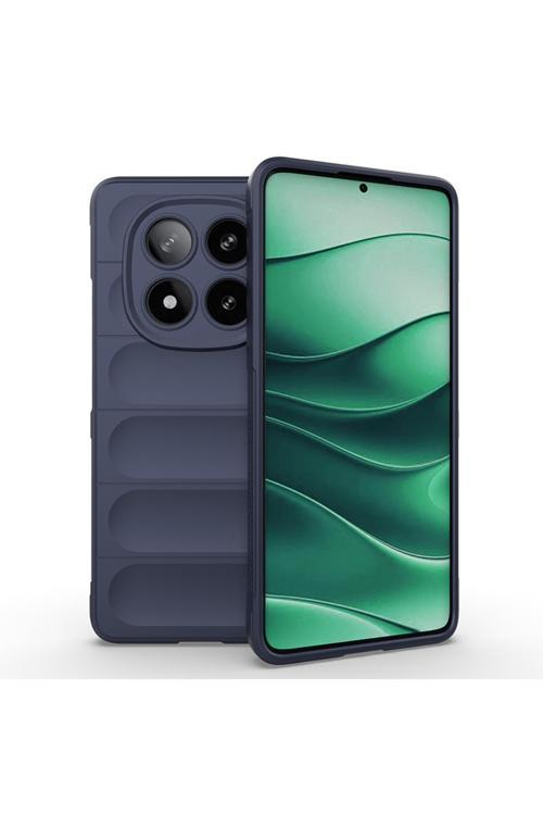 Redmi Note 14 Pro 4G Kılıf Esnek Tpu Oyuklu Arka Yüzey Tasarımlı Kth Etnik Silikon Kapak - Lacivert