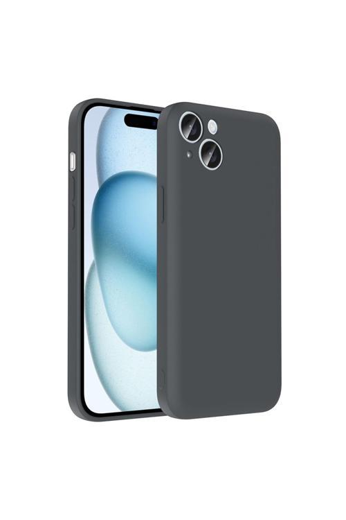 İphone 15 Plus Kılıf Kamera Korumalı Kartlık Hazneli Kth Vitra Kapak - Gri