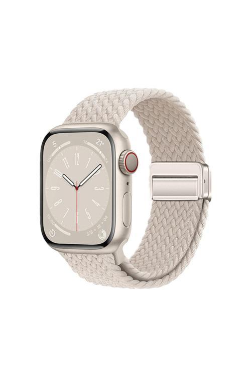 Watch 7 41Mm Zore Krd-134 Örgü Tasarımlı Hasır Kordon Strap Kayış - Starlight