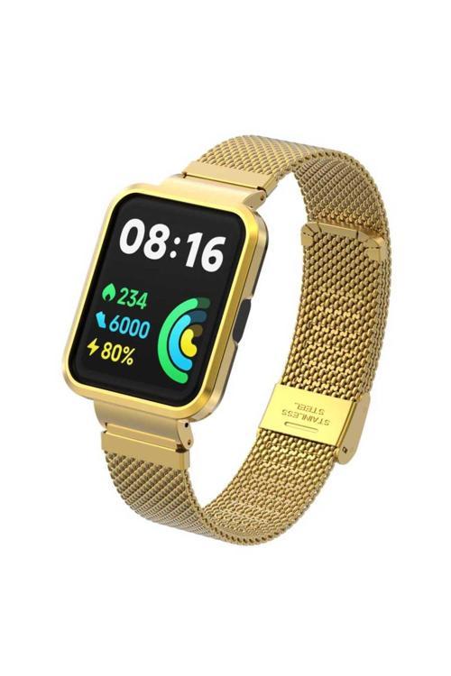 Xiaomi Redmi Watch 2 Lite Uyumlu Krd-66 Metal Zore Kordon-Gold
