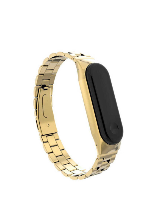Xiaomi Mi Band 6 Uyumlu Krd-04 Metal Zyl Kordon Gold