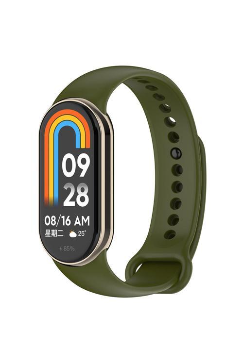 Xiaomi Mi Band 8 Serisi Klasik Kordon Silikon Strap Kayış-Haki