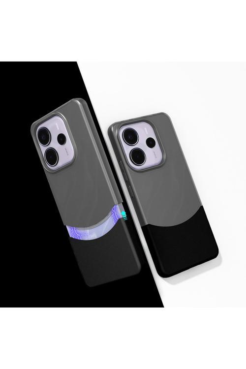 Redmi Note 14 5G Kılıf Mıknatıslı Nua Duble Kapak - Siyah