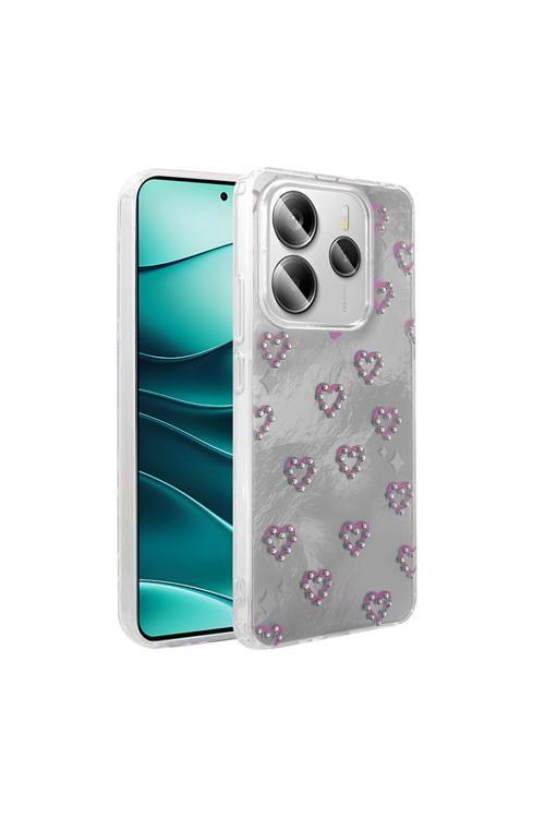 Redmi Note 14 5G Kılıf Kamera Korumalı Figürlü Zore Ponti Silikon Kapak - Beyaz