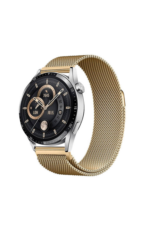 Xiaomi Amazfit Pace Zore Band-12 22Mm Metal Hasır Kordon-Gold