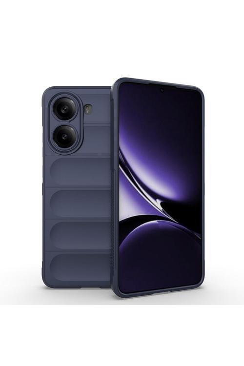 Poco X7 Pro Kılıf Esnek Tpu Oyuklu Arka Yüzey Tasarımlı Kth Etnik Silikon Kapak - Lacivert