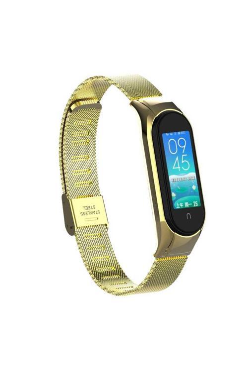 Xiaomi Mi Band 5 Uyumlu Krd-06 Metal Zore Kordon Gold