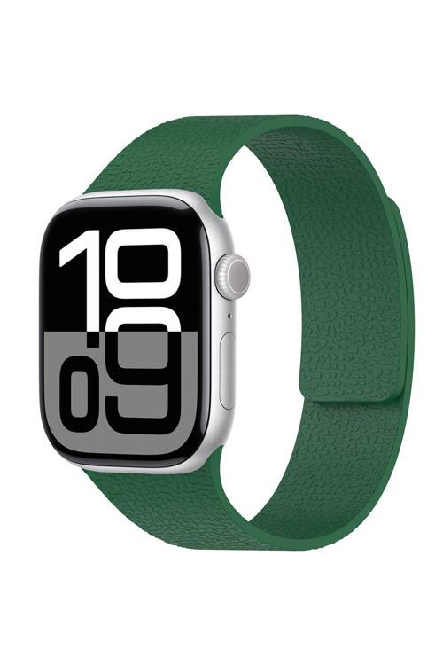 Watch 42Mm Fygs Krd-136 Kabartma Desenli Silikon Kordon - Yeşil