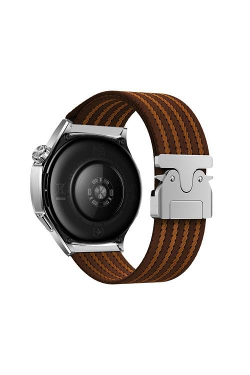 Amazfit Pace Fzd Krd-133 22Mm Naylon Kumaş Hasır Örgülü Kordon - Kahverengi