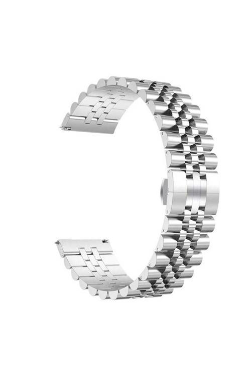 Xiaomi Amazfit Pace Uyumlu Krd-36 22Mm Metal Zore Kordon-Gümüş