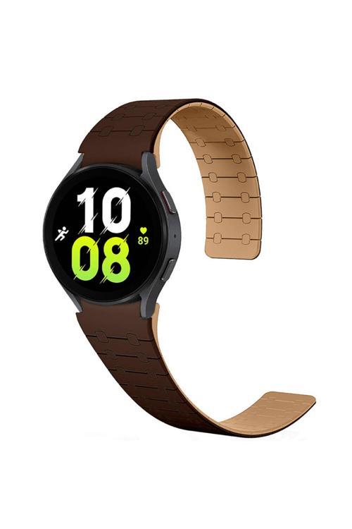 Galaxy Watch 5 40Mm Zore Krd-111 20Mm Çizgili Desenli Silikon Kordon-Kahverengi