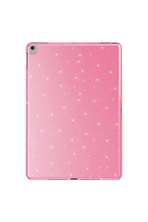 Apple İpad 10.2 (8 Nesil) Simli Parlak Görünümlü Uyumlu Zore Tablet Koton Kılıf-Pembe