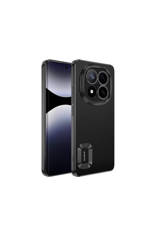 Redmi Note 14 Pro 5G Kılıf Kamera Korumalı Logo Gösteren Tuva Omega Kapak - Siyah